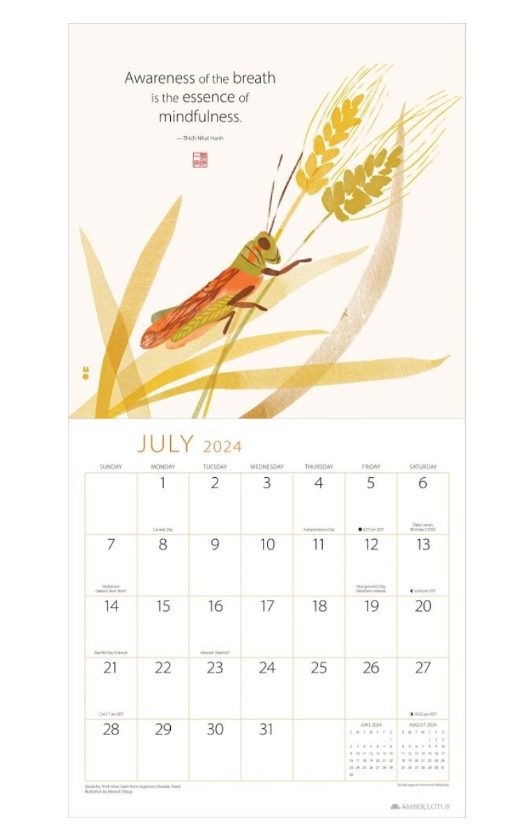 Thich Nhat Hanh 2024 Wall Calendar Parallax Press